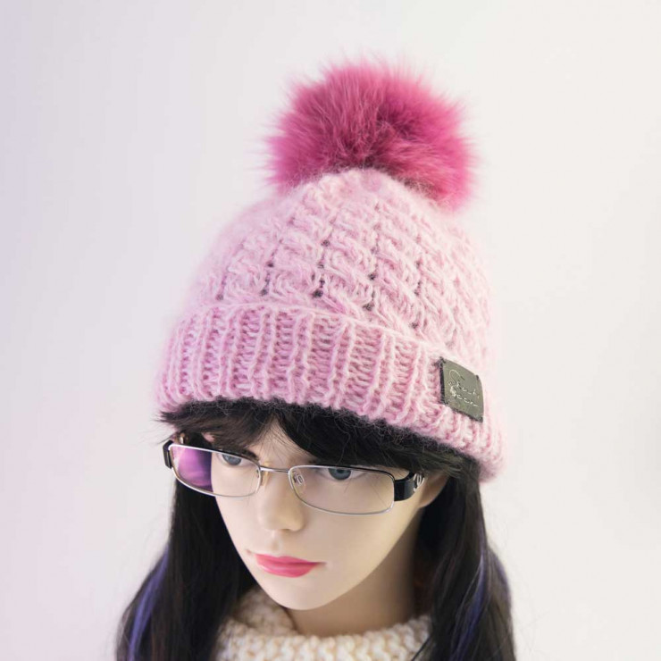 Kid Mohair Ροζ σκουφί