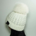 Kid Mohair λευκό σκουφί
