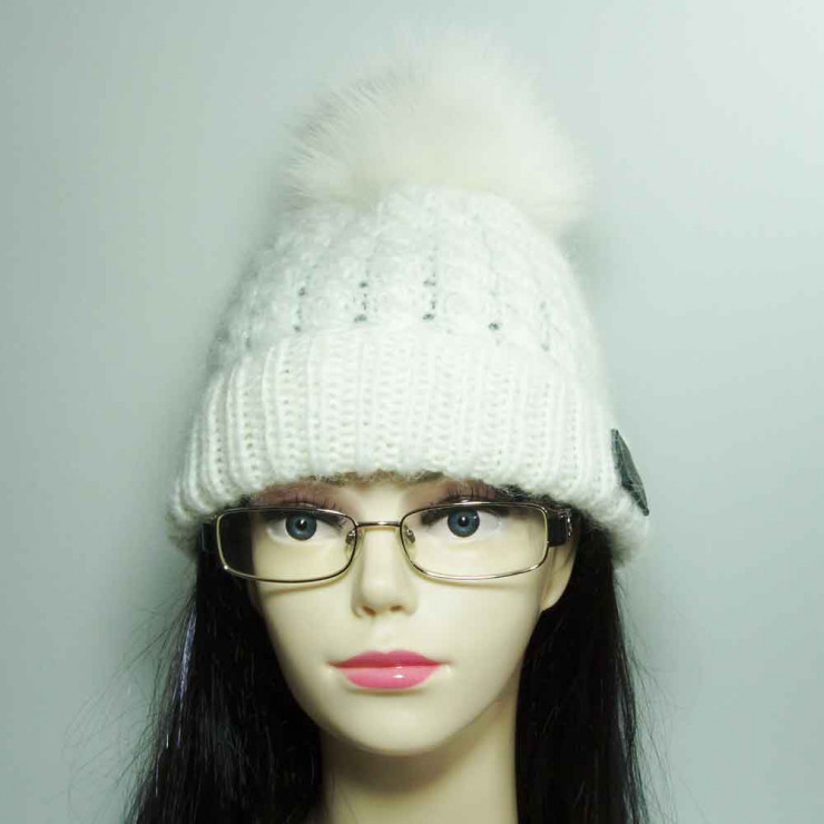 Kid Mohair λευκό σκουφί