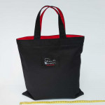Υφασμάτινη τσάντα -Tote Bag 100% Cotton OEKO TEX 100- Μαύρη-Κόκκινη-Διαστάσεις cm: 30χ31(με επιλογή διαστάσεων και εσωτερικού χρώματος)
