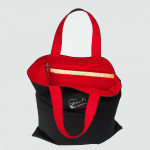 Υφασμάτινη τσάντα -Tote Bag 100% Cotton OEKO TEX 100- Μαύρη-Κόκκινη-Διαστάσεις cm: 30χ31(με επιλογή διαστάσεων και εσωτερικού χρώματος)