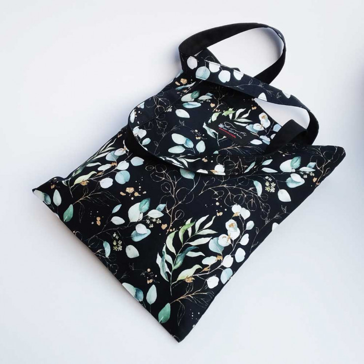 Υφασμάτινη τσάντα Tote Bag 100% Cotton OEKO TEX 100-Ευκάλυπτος-Διαστάσεις cm: 33χ38 (με επιλογές εσωτερικού χρώματος)
