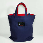 Υφασμάτινη τσάντα -Tote Bag 100% Cotton OEKO TEX 100- Μπλε-Κόκκινη-Διαστάσεις cm: 33χ38