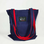 Υφασμάτινη τσάντα -Tote Bag 100% Cotton OEKO TEX 100- Μπλε-Κόκκινη-Διαστάσεις cm: 33χ38