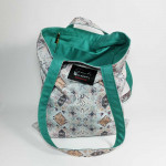 Υφασμάτινη τσάντα Tote Bag 100% Cotton OEKO TEX 100-Γεωμετρικά σχήματα σε σμαραγδί-Διαστάσεις cm: 33χ38