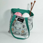 Υφασμάτινη τσάντα Tote Bag 100% Cotton OEKO TEX 100-Γεωμετρικά σχήματα σε σμαραγδί-Διαστάσεις cm: 33χ38