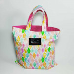 Υφασμάτινη τσάντα -Book-Tote Bag 100% Cotton OEKO TEX 100-"Multicolor Fuchsia"-Διαστάσεις cm: 30χ31