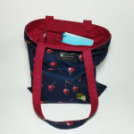 Εξαντλημένη!  Υφασμάτινη τσάντα Tote Bag 100% Cotton OEKO TEX 100-Κεράσια-Μπλε-Κόκκινο-Διαστάσεις cm: 33χ38