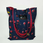 Εξαντλημένη!  Υφασμάτινη τσάντα Tote Bag 100% Cotton OEKO TEX 100-Κεράσια-Μπλε-Κόκκινο-Διαστάσεις cm: 33χ38