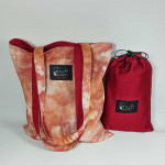 Υφασμάτινη τσάντα Tote Bag 100% Cotton OEKO TEX 100-Νερά Μαρμάρου σε Κόκκινο-Διαστάσεις cm: 33χ38