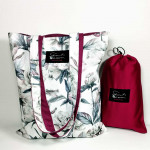 Υφασμάτινη Tote Bag 100% Βαμβακερή (OEKO-TEX) | Σχ΄΄έδιο: Ντάλιες | Επένδυση: Μωβ | Διαστάσεις: 33x38 cm | Με Επιλογές Χρωμάτων