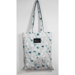 Υφασμάτινη Tote Bag 100% Βαμβακερή (OEKO-TEX) | Σχέδιο: Φύλλα Ευκάλυπτου σε Ζαχαρί | Επένδυση: Πετρόλ Σκούρο | Διαστάσεις: 33x38 cm