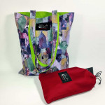 Υφασμάτινη Tote Bag 100% Βαμβακερή (OEKO-TEX) | Σχέδιο: Αφηρημένα Πολύχρωμη | Επένδυση: Lime | Διαστάσεις: 33x38 cm