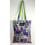 Υφασμάτινη Tote Bag 100% Βαμβακερή (OEKO-TEX) | Σχέδιο: Αφηρημένα Πολύχρωμη | Επένδυση: Lime | Διαστάσεις: 33x38 cm