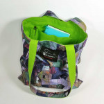 Υφασμάτινη Tote Bag 100% Βαμβακερή (OEKO-TEX) | Σχέδιο: Αφηρημένα Πολύχρωμη | Επένδυση: Lime | Διαστάσεις: 33x38 cm