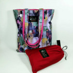 Υφασμάτινη Tote Bag 100% Βαμβακερή (OEKO-TEX) | Σχέδιο: Αφηρημένα Πολύχρωμη | Επένδυση: Φούξια | Διαστάσεις: 33x38 cm