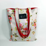 Υφασμάτινη Tote Bag 100% Βαμβακερή (OEKO-TEX) | Σχέδιο: Άγρια Τριαντάφυλλα | Επένδυση: Κόκκινο | Διαστάσεις: 33x38 cm