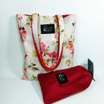 Υφασμάτινη Tote Bag 100% Βαμβακερή (OEKO-TEX) | Σχέδιο: Άγρια Τριαντάφυλλα | Επένδυση: Κόκκινο | Διαστάσεις: 33x38 cm