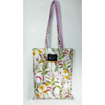 Υφασμάτινη Tote Bag 100% Βαμβακερή (OEKO-TEX) | Σχέδιο: Αγριολούλουδα | Επένδυση: Λιλά | Διαστάσεις: 33x38 cm